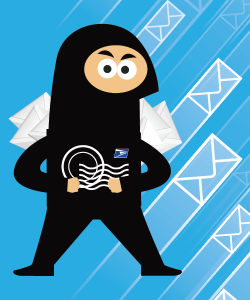 Comprehensive Printing Solutions Graphic of postal ninja